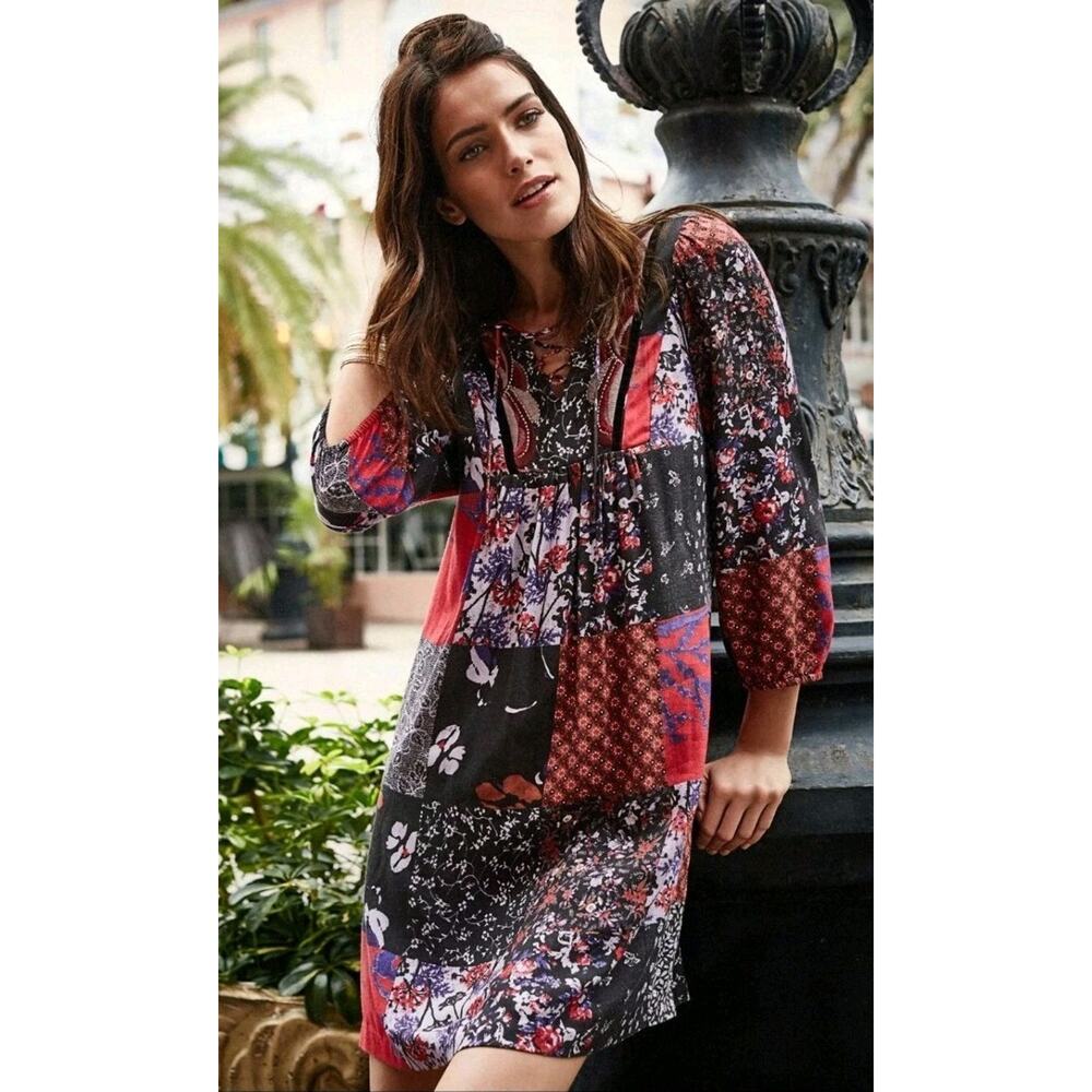 Anthropologie Womens Arcata Patchwork Dress‎ M Boho Peasant Artsy One September